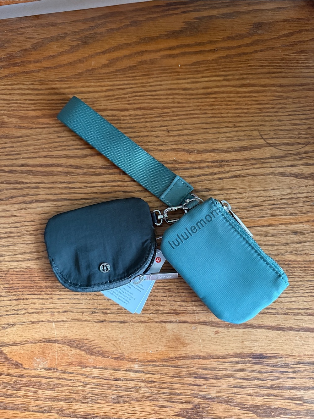 lululemon Teal and Black Dual Pouch Wristlet